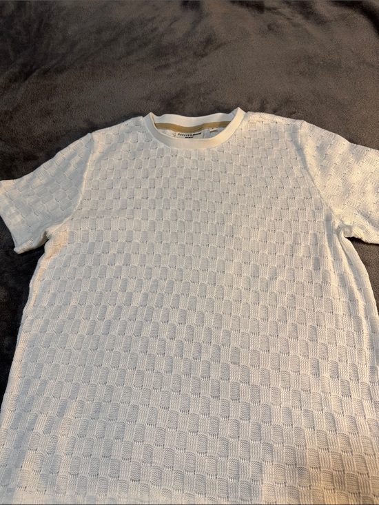 Hudson & Brown Other - Men's White Textured Knit Short-Sleeve Shirt